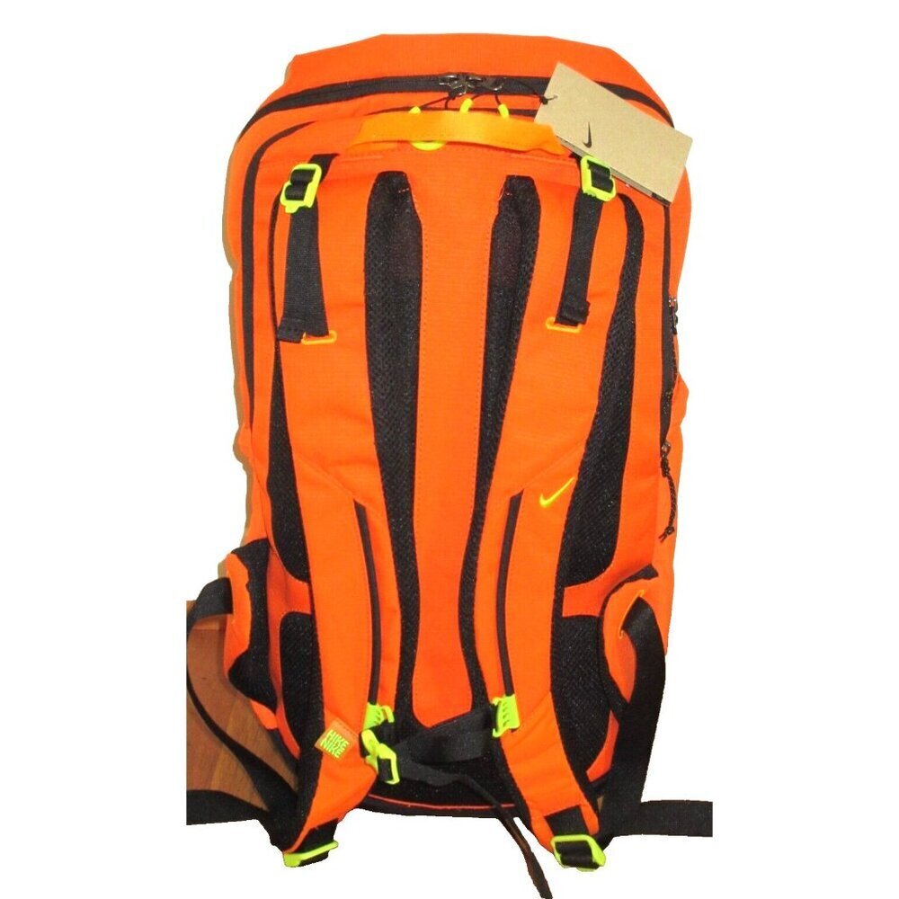 Nike Hike Backpack Travel Bag Safety Orange Black Atomic Green 27L DJ9677-819 - Picture 2 of 7
